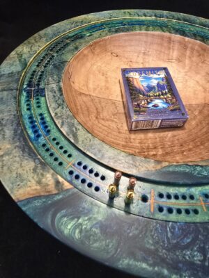 Dyed Silver Maple Cribbage Bowl