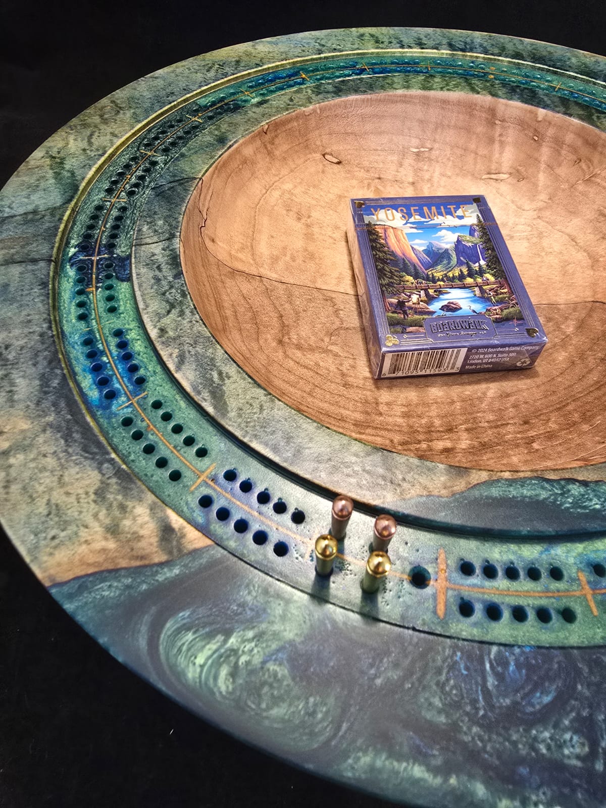 Dyed Silver Maple Cribbage Bowl