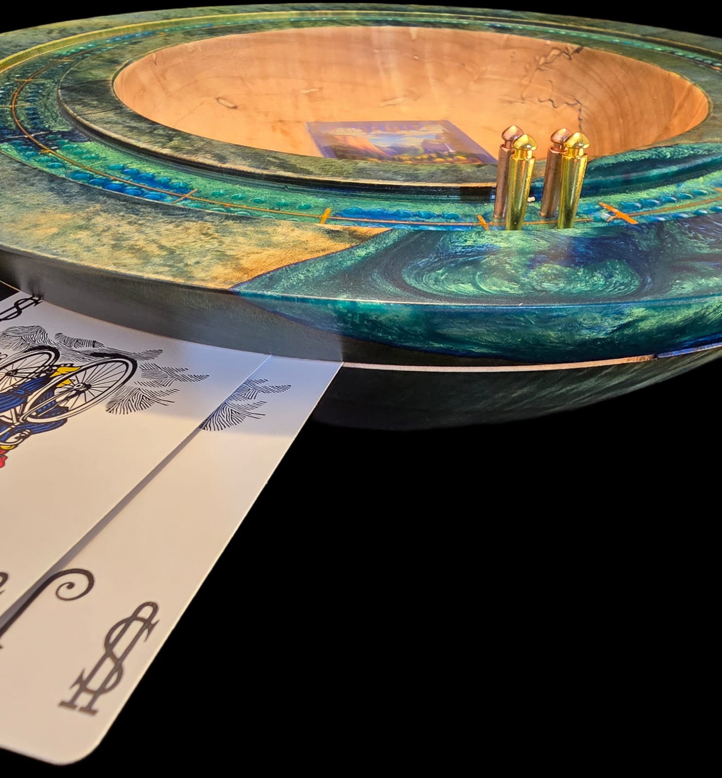 Dyed Silver Maple Cribbage Bowl - Image 4