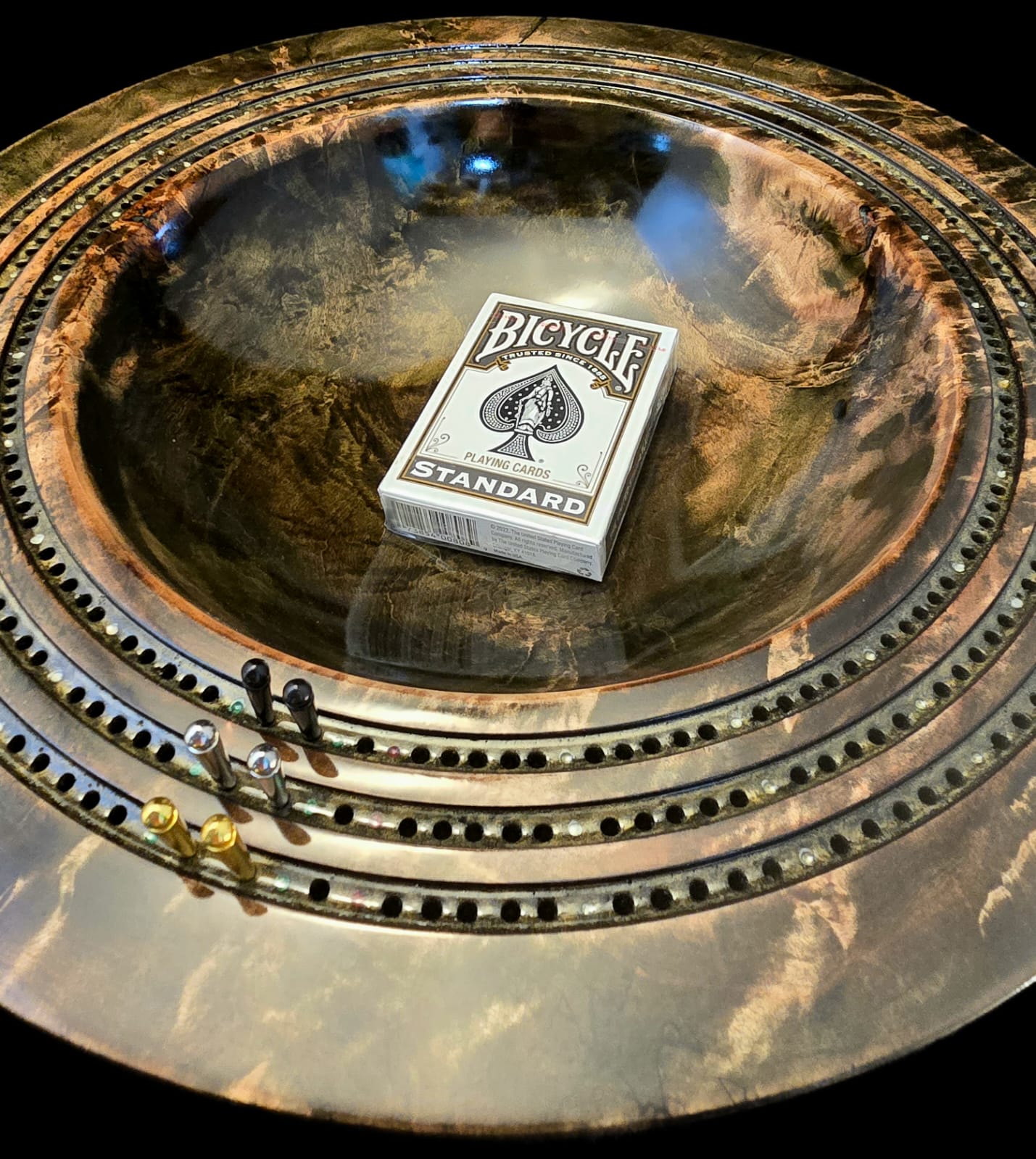 Silver Maple Cribbage Bowl