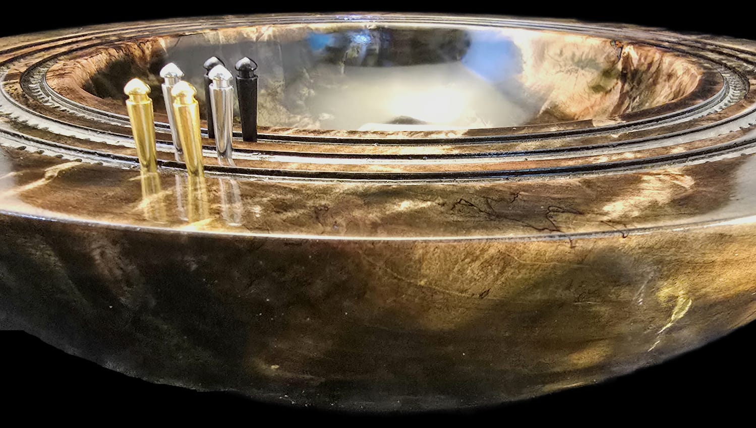 Camouflaged Dyed Silver Maple Cribbage Bowl - Image 6