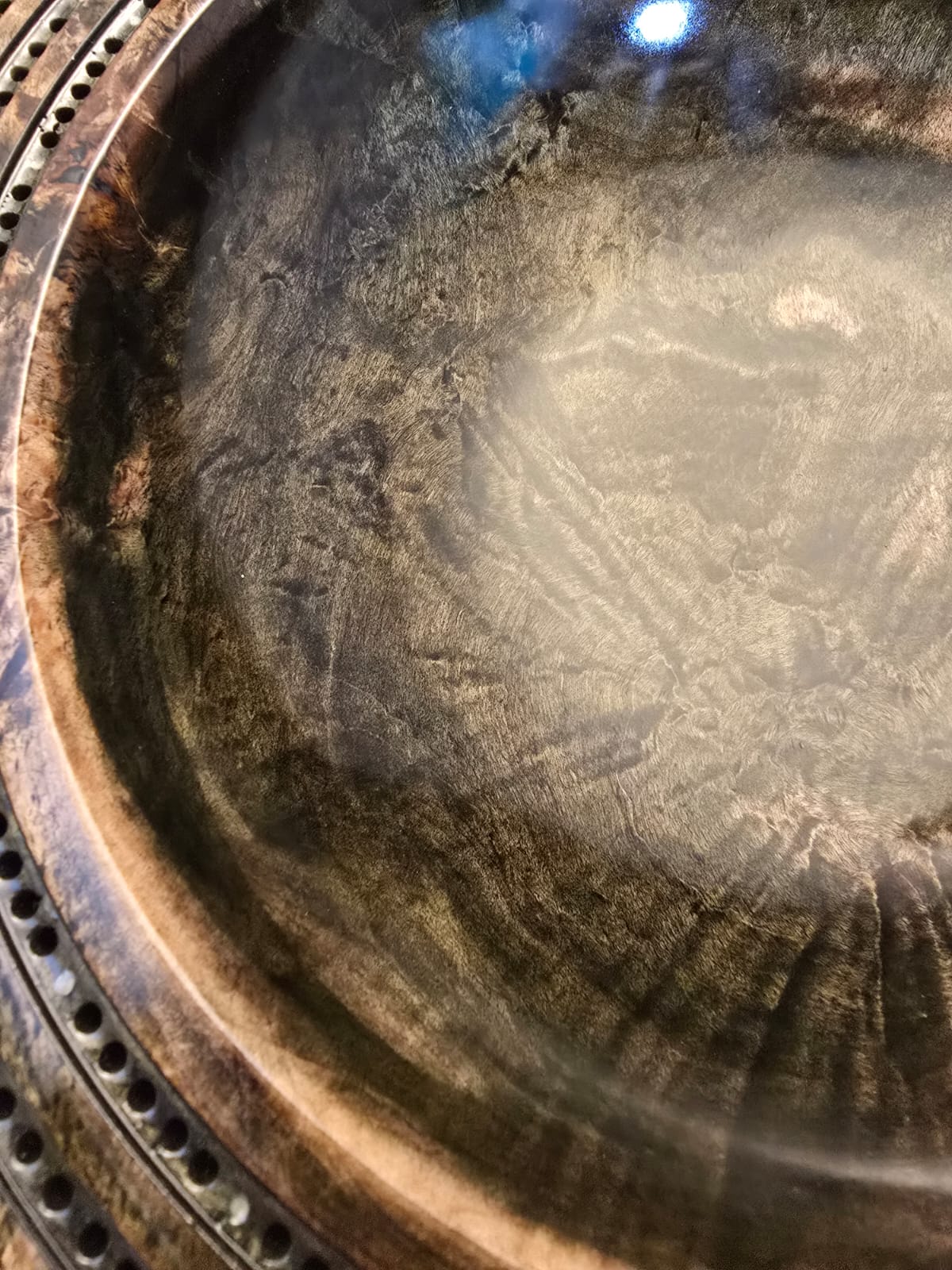 Camouflaged Dyed Silver Maple Cribbage Bowl - Image 7