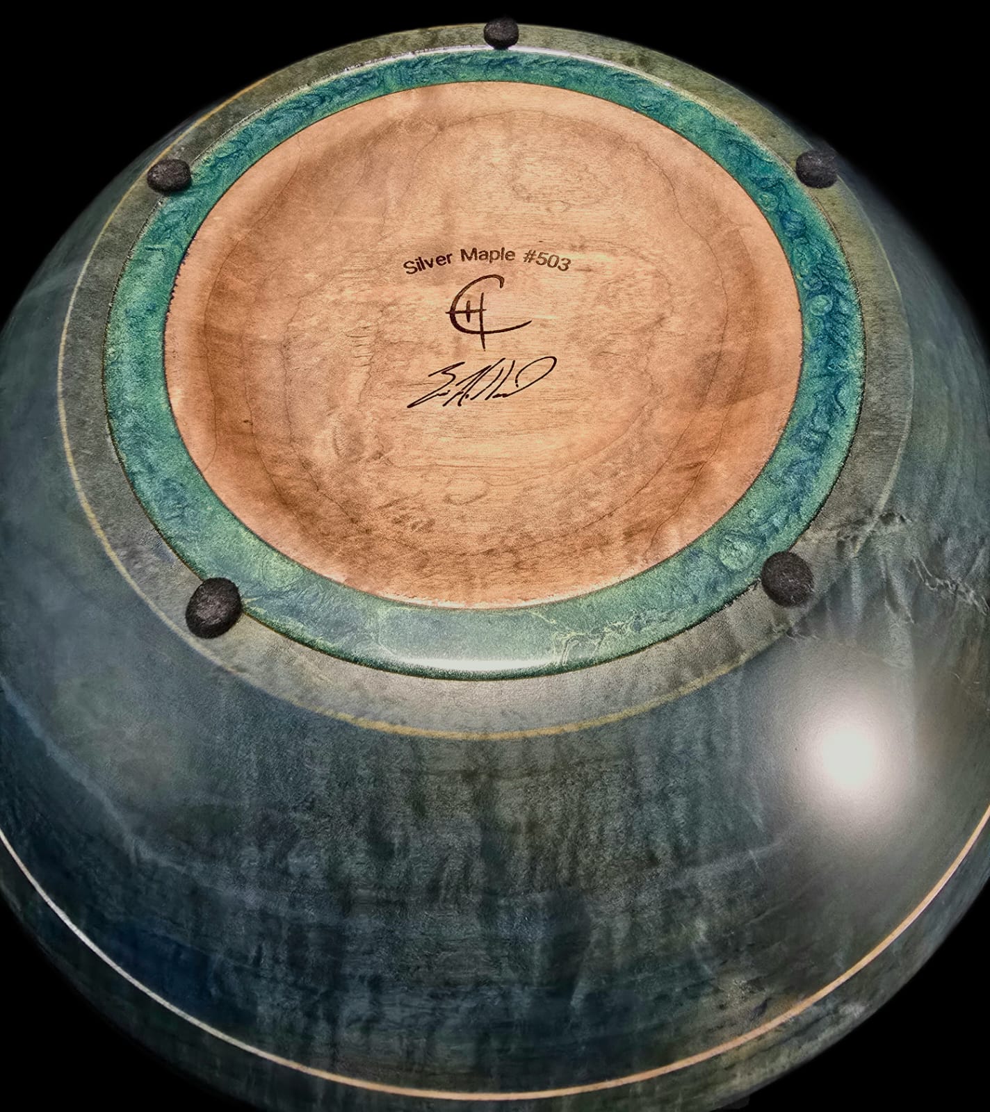 Dyed Silver Maple Cribbage Bowl - Image 6