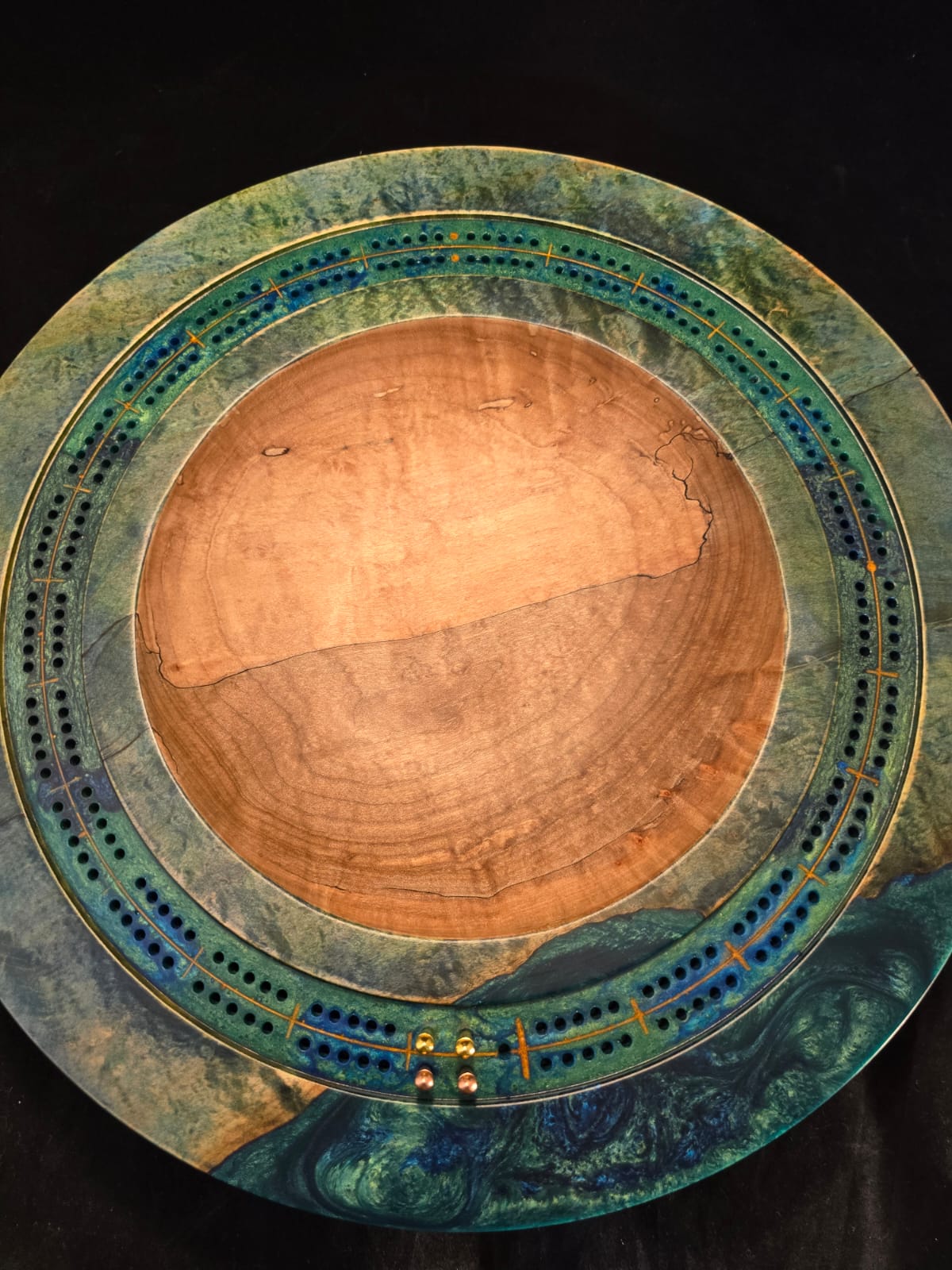 Dyed Silver Maple Cribbage Bowl - Image 2