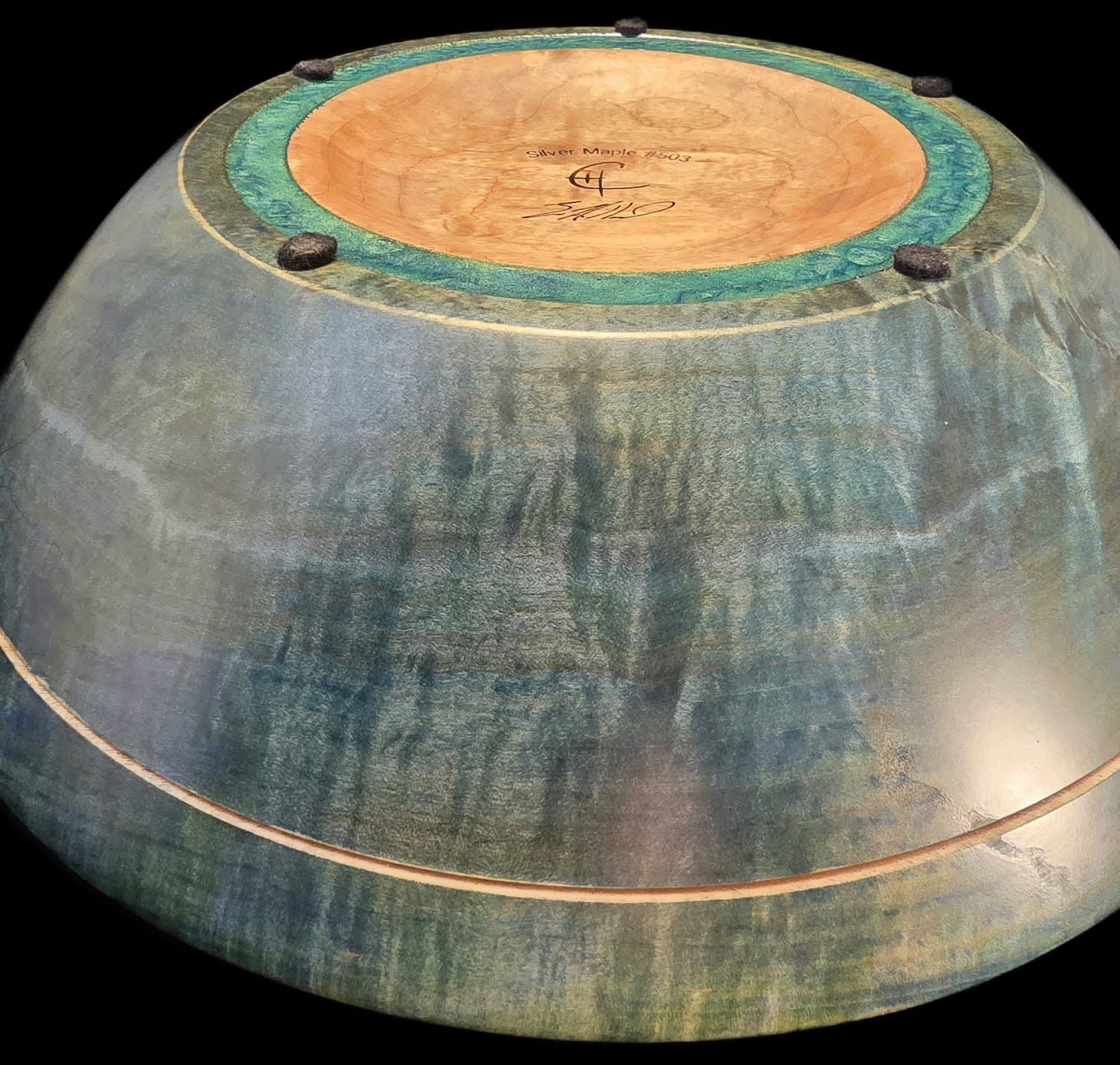 Dyed Silver Maple Cribbage Bowl - Image 7