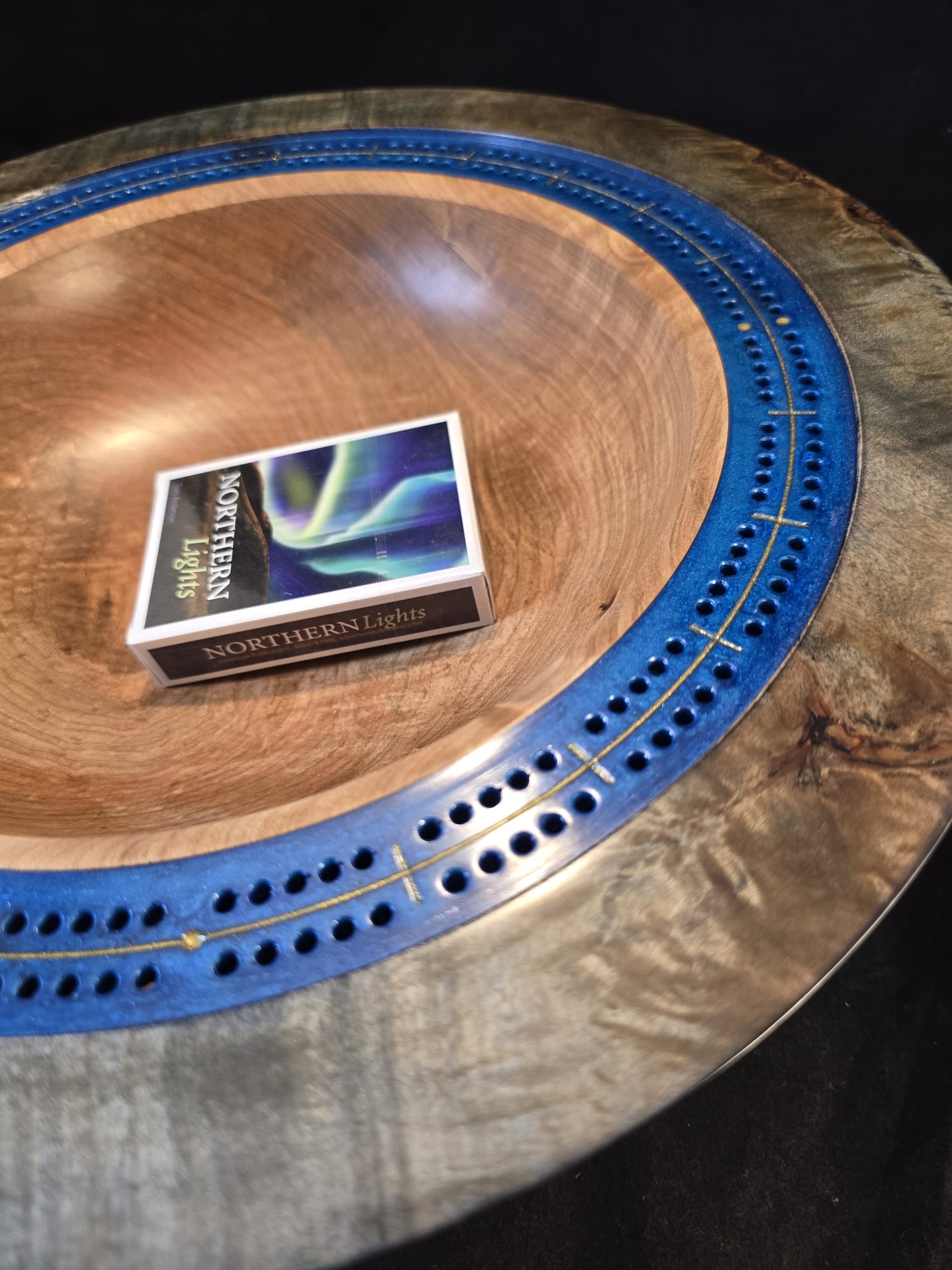 Dyed Silver Maple Cribbage Bowl - Image 4