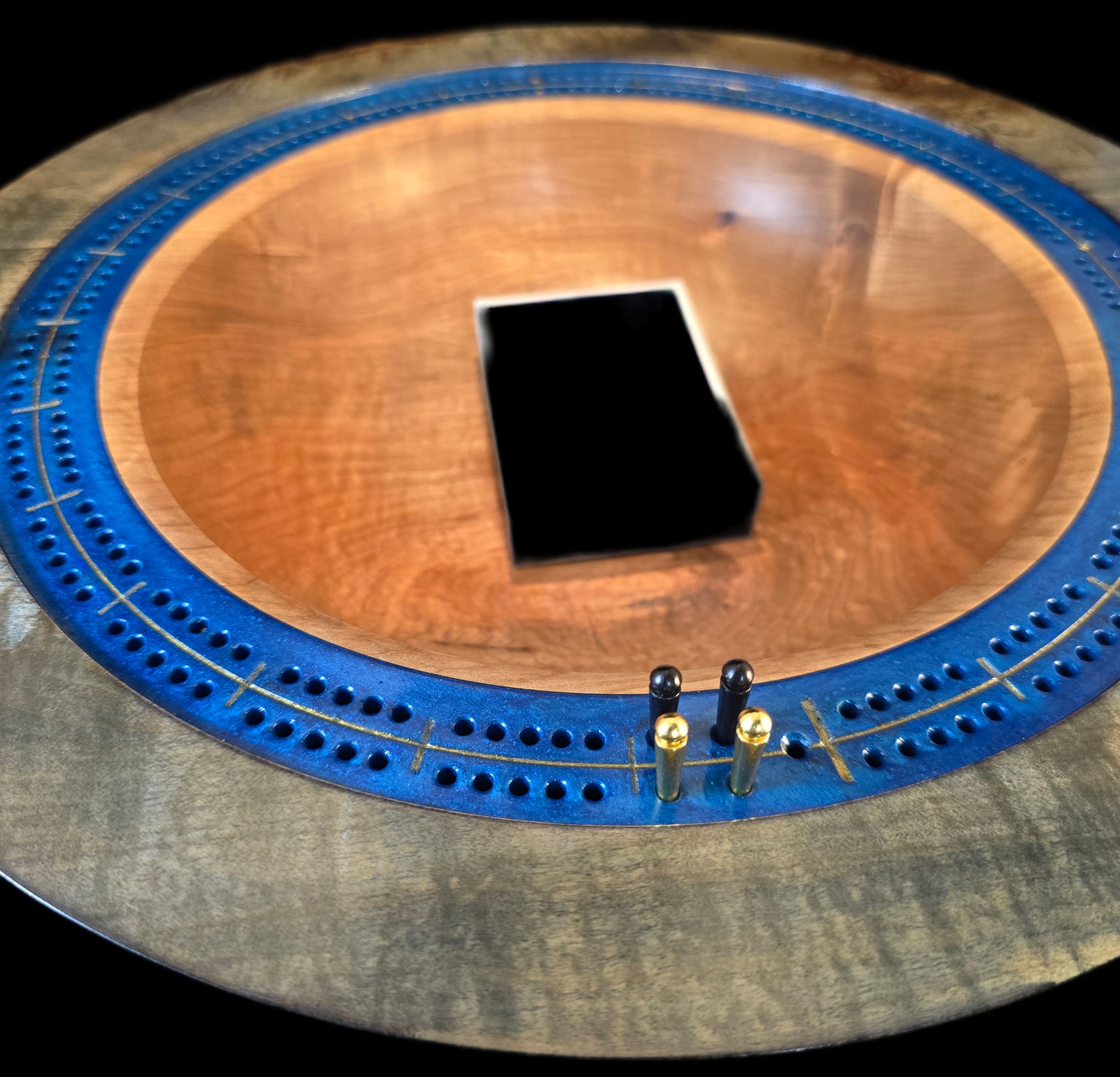 Dyed Silver Maple Cribbage Bowl - Image 8