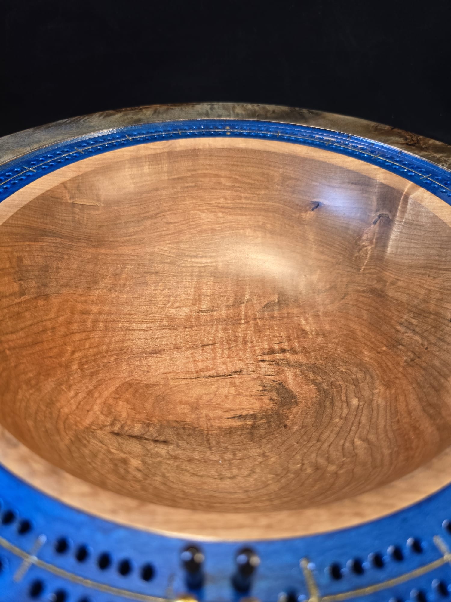 Dyed Silver Maple Cribbage Bowl - Image 6