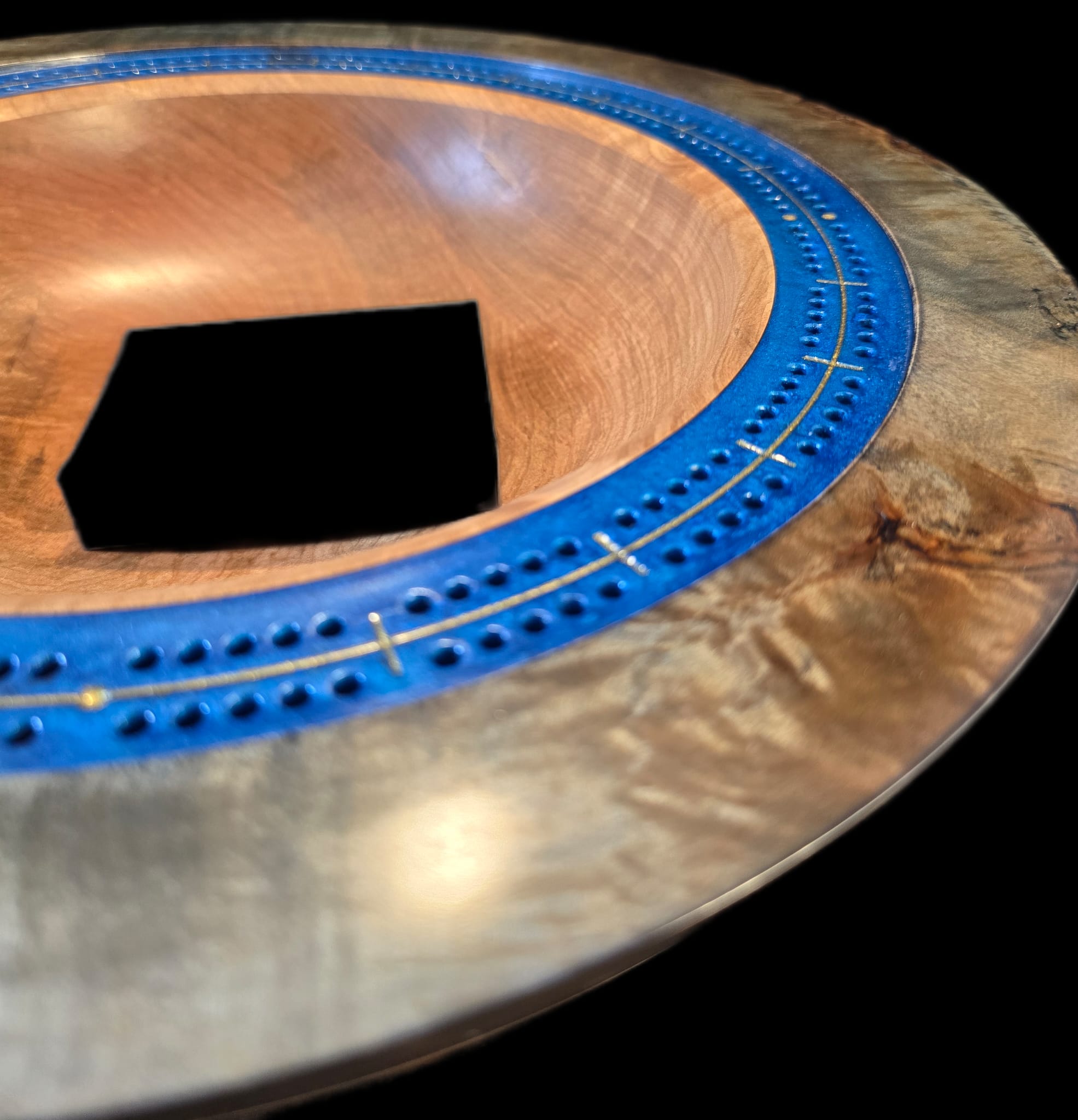 Dyed Silver Maple Cribbage Bowl - Image 9