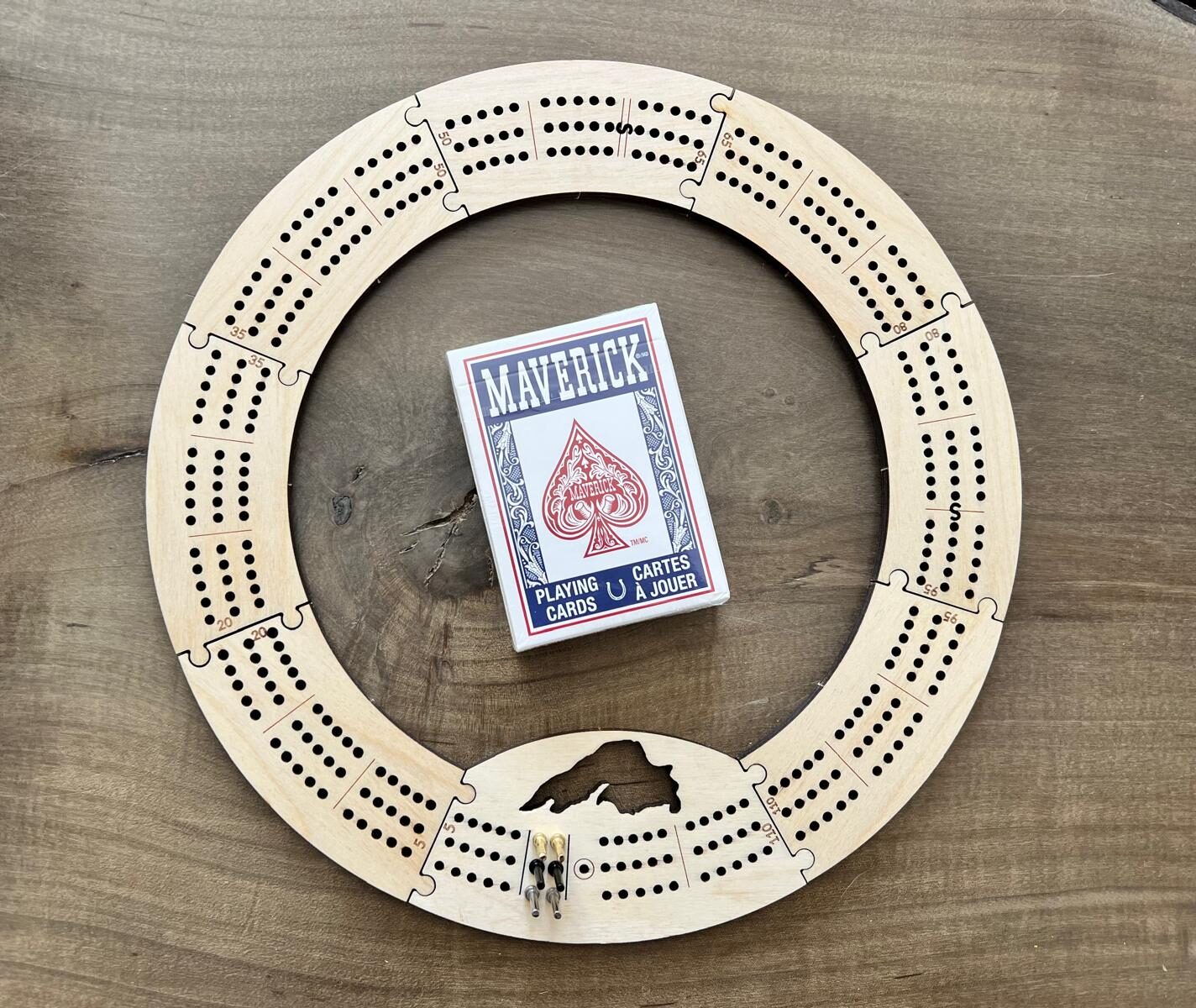 Lake Superior 3 Track Travel Cribbage Set