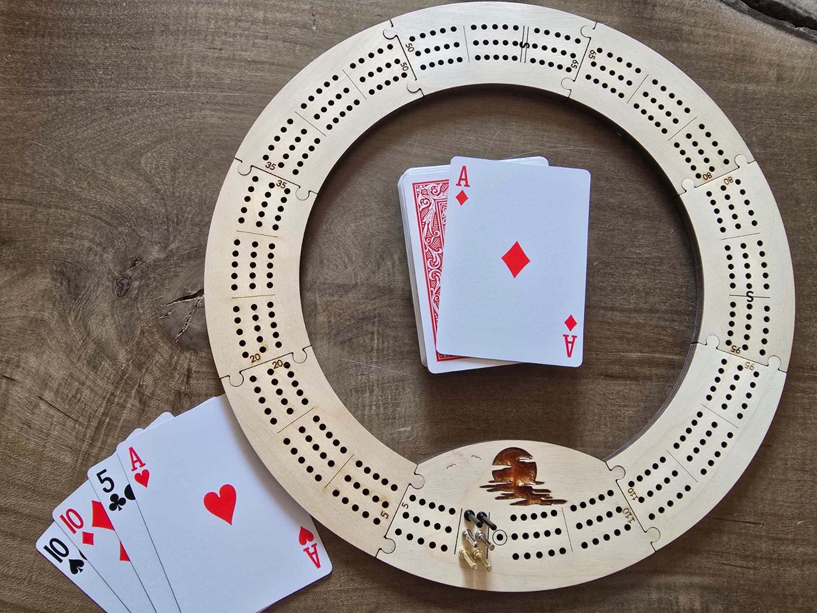 Sunset 3 Track Travel Cribbage Set - Image 3